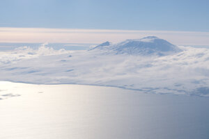 A look at Mt. Erebus from the north as we fly back to New Zealand